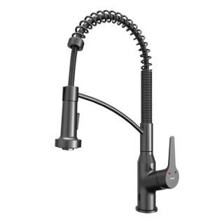 Karran Alston Touchless Single-Handle Pull-Down Sprayer Kitchen Faucet in Gunmetal Grey