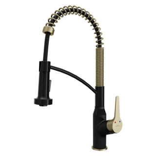 Karran Alston Touchless Single-Handle Pull-Down Sprayer Kitchen Faucet in Matte Black and Brushed Gold