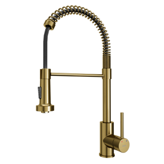 Karran Kadira Single-Handle Pull-Down Sprayer Kitchen Faucet in Brushed Gold
