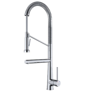 Tumba Single-Handle Pull-Down Sprayer Kitchen Faucet in Chrome