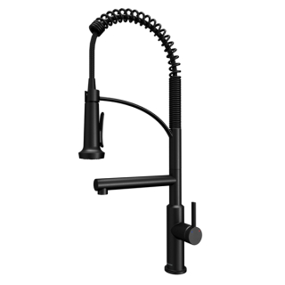 Karran Adlington KKF360 Single Handle Pull Down Sprayer Kitchen Faucet with Pot Filler in Matte Black
