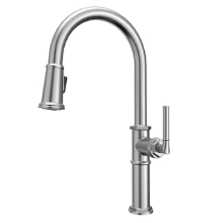 Karran Brampton KKF365 Single Handle Pull Down Sprayer Kitchen Faucet in Stainless Steel