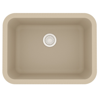 24" Seamless Undermount Single Bowl Quartz Kitchen Sink-Bisque