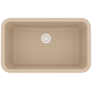 31" Seamless Undermount Large Single Bowl Quartz Kitchen Sink-Bisque