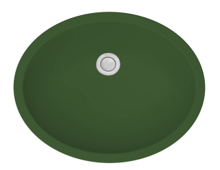 19" Seamless Undermount Quartz Vanity Sink-Green