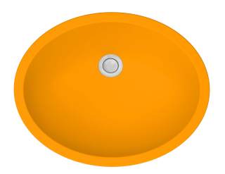 19" Seamless Undermount Quartz Vanity Sink-Orange