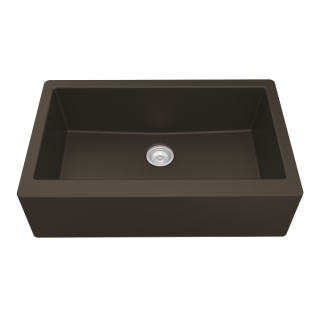 34" Undermount Large Single Bowl Quartz Farmhouse Kitchen Sink in Brown