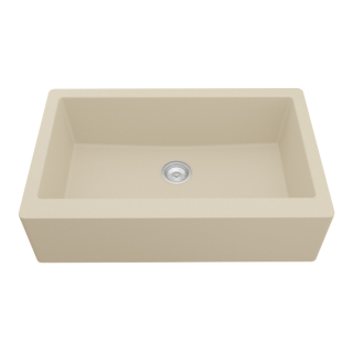 34" Undermount Large Single Bowl Quartz Farmhouse Kitchen Sink in Bisque