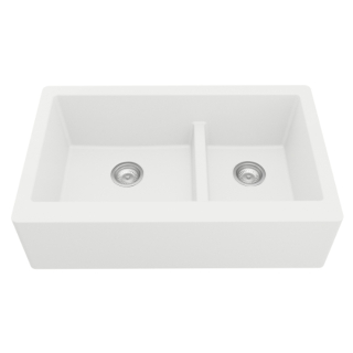 Karran QA-760-WH Farmhouse/Apron Front 34" Kitchen Sink