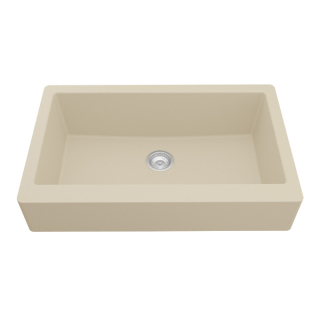 34" Retrofit Undermount Large Single Bowl Quartz Farmhouse Kitchen Sink in Bisque