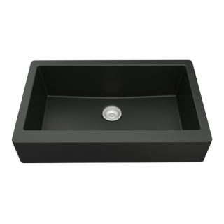 34" Retrofit Undermount Large Single Bowl Quartz Farmhouse Kitchen Sink in Black