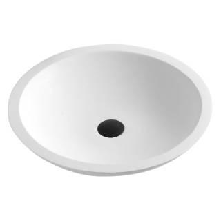 Karran Quattro QM162 Matte White Acrylic 19" Round Bathroom Vessel Sink