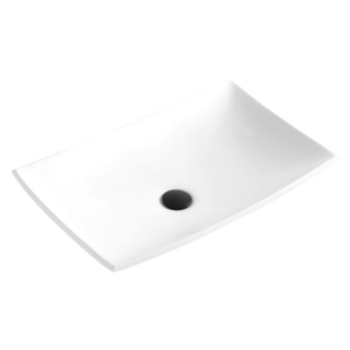 Karran Quattro QM170 Matte White Acrylic 25" Rectangular Bathroom Vessel Sink