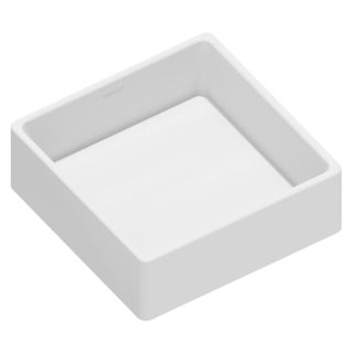 Quattro QM175 Matte White Acrylic 15 in. Square Bathroom Vessel Sink