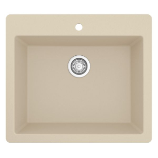Karran QT-820 Top Mount 25" Single Bowl Quartz Kitchen Sink in Bisque