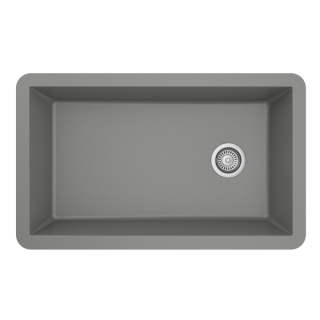 32" Undermount Large Single Bowl Quartz Kitchen Sink in Grey