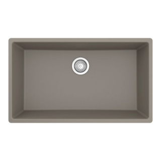 Karran QU-812 Undermount 32-1/4" Large Single Bowl Quartz Kitchen Sink in Concrete