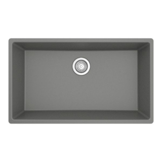 Karran QU-812 Undermount 32-1/4" Large Single Bowl Quartz Kitchen Sink in Grey