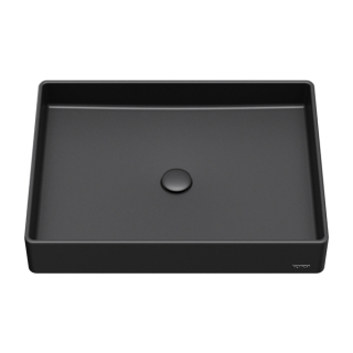 Karran Sternhagen SQS500 Quartz 23-5/8” x 17-3/4” Rectangular Bathroom Vessel Sink in Black