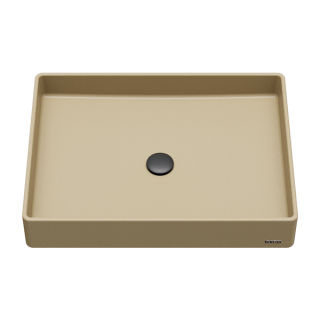 Karran Sternhagen SQS500 Quartz 23-5/8” x 17-3/4” Rectangular Bathroom Vessel Sink in Pale Gold
