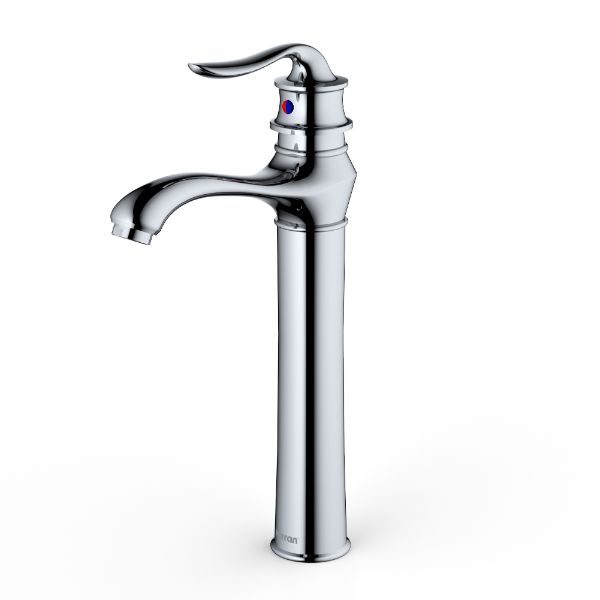 Karran KBF432 Dartford Single Hole Single Handle Vessel Bathroom Faucet with Matching Pop-up Drain in Polished Chrome