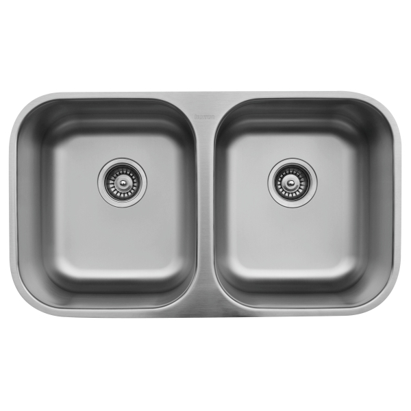 32" Undermount Double Equal Bowl Stainless Steel Kitchen Sink