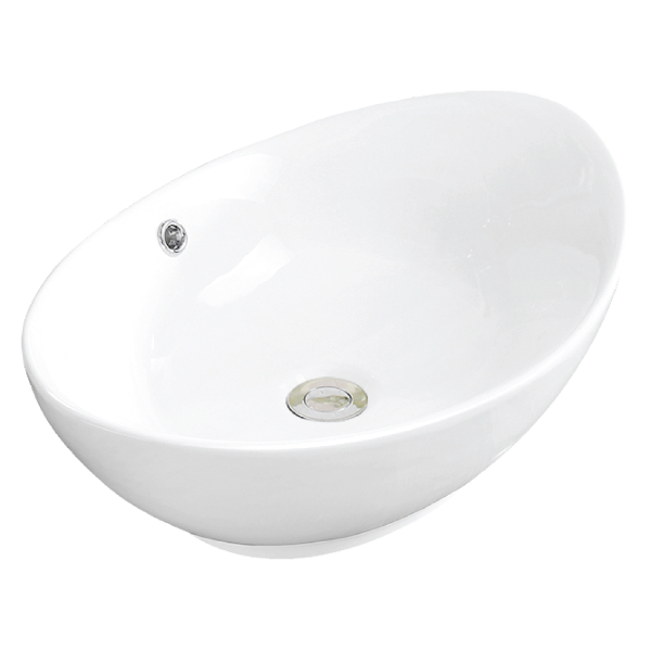 Valera 23" Vitreous China Bathroom Vessel Sink in White with Overflow Drain