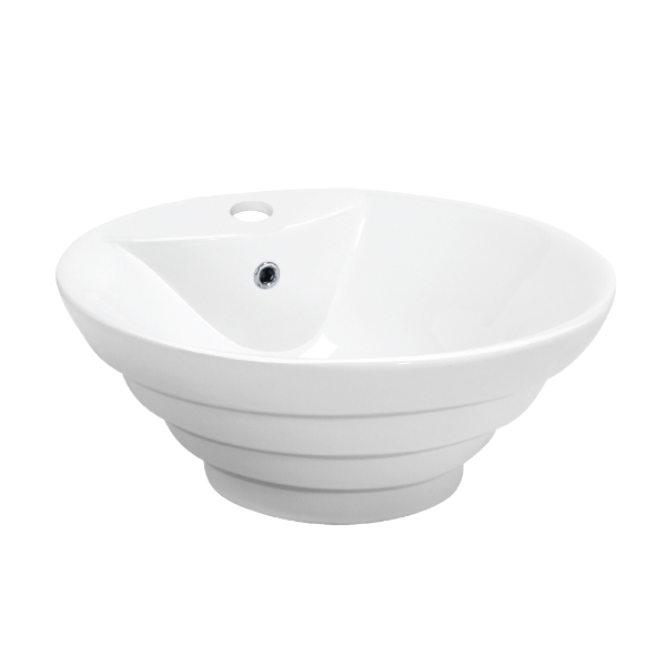 Valera 19" Vitreous China Bathroom Vessel Sink in White with Overflow Drain