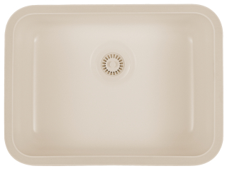 24" Seamless Undermount Single Bowl Acrylic Kitchen Sink-Bisque