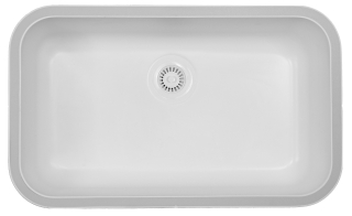 30" Seamless Undermount Large Single Bowl Acrylic Kitchen Sink-White