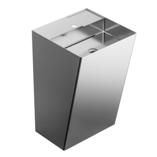 Karran Cinox Stainless Steel Rectangular Pedestal Sink in Stainless Steel