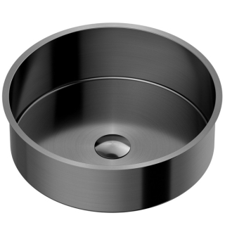 Karran Cinox Stainless Steel Round Undermount Sink in Gunmetal Grey