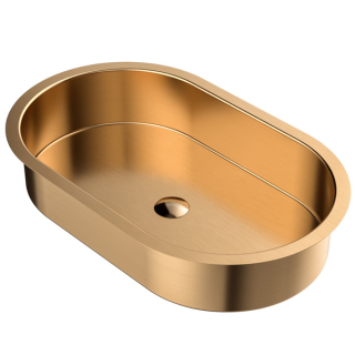 Karran Cinox Stainless Steel Oval Undermount Sink in Brushed Copper