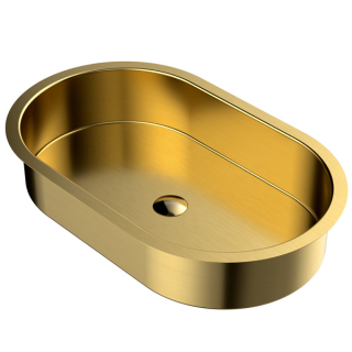 Karran Cinox Stainless Steel Oval Undermount Sink in Gold