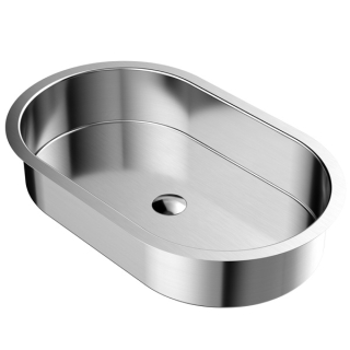 Karran Cinox Stainless Steel Oval Undermount Sink in Stainless Steel