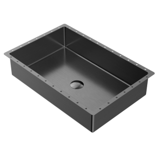 Karran CCU300GG Cinox Stainless Steel Rectangular Undermount Sink in Gunmetal Grey