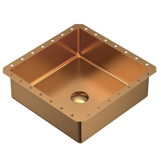 Karran Cinox Stainless Steel Square Undermount Sink in Brushed Copper