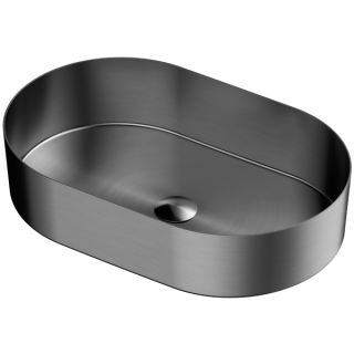 Karran Cinox Stainless Steel Oval Vessel Sink in Gunmetal Grey