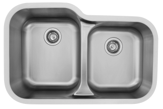 32" Seamless Undermount Large/Small Bowl Stainless Steel Kitchen Sink