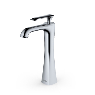 Karran KBF412 Woodburn Single Hole Single Handle Vessel Bathroom Faucet with Matching Pop-Up Drain in Polished Chrome