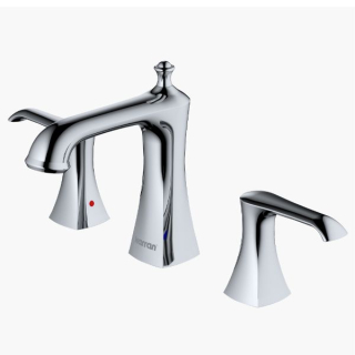 Karran KBF414 Woodburn Widespread Three-Hole 2-Handle Bathroom Faucet with Matching Pop-Up Drain in Chrome