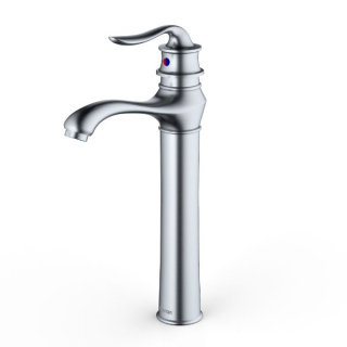 Karran KBF432 Dartford Single Hole Single Handle Vessel Bathroom Faucet with Matching Pop-up Drain in Stainless Steel