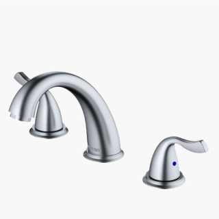 Karran KBF450 Fulham Three Hole Two Handle Widespread Bathroom Faucet with Matching Pop-up Drain in Stainless Steel