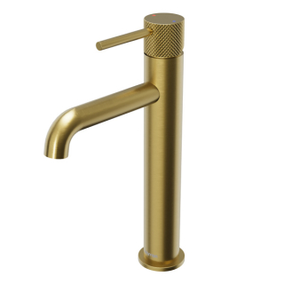 Karran Tryst KBF462 Single-Handle Single Hole Vessel Bathroom Faucet with Matching Pop-up Drain in Brushed Gold