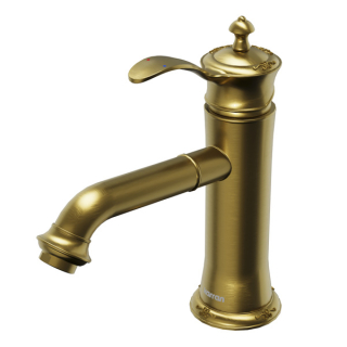 Karran Vineyard KBF470 Single-Handle Single Hole Basin Bathroom Faucet with Matching Pop-up Drain in Gold