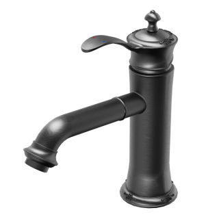 Karran Vineyard KBF470 Single-Handle Single Hole Basin Bathroom Faucet with Matching Pop-up Drain in Gunmetal Grey