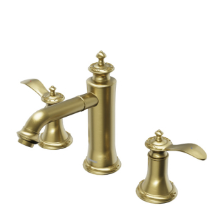 Karran Vineyard KBF474 2-Handle Three Hole Widespread Bathroom Faucet with Matching Pop-up Drain in Brushed Gold