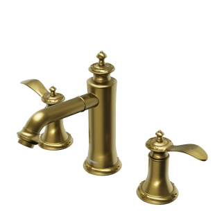 Karran Vineyard KBF474 2-Handle Three Hole Widespread Bathroom Faucet with Matching Pop-up Drain in Gold