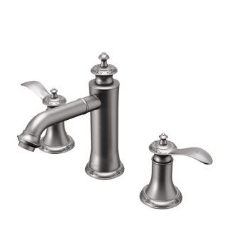 Karran Vineyard KBF474 2-Handle Three Hole Widespread Bathroom Faucet with Matching Pop-up Drain in Stainless Steel
