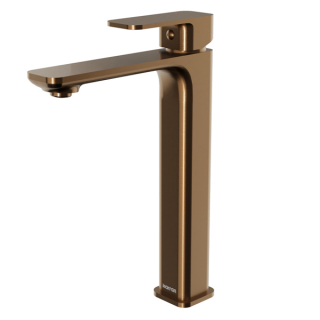 Karran Venda KBF512 Single-Handle Single Hole Vessel Bathroom Faucet with Matching Pop-up Drain in Brushed Copper